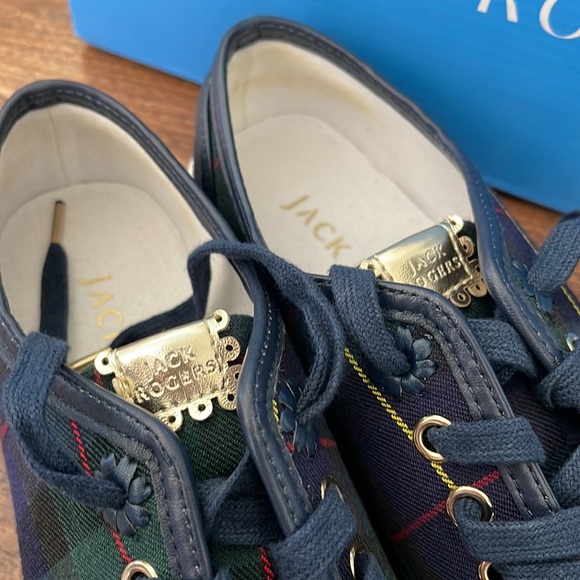Jack Rogers Lia Sneaker in Midnight navy Plaid size 7 - Picture 4 of 7